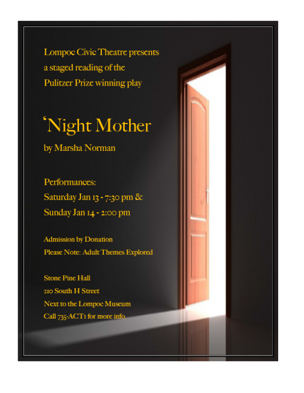 Poster for "'Night Mother"